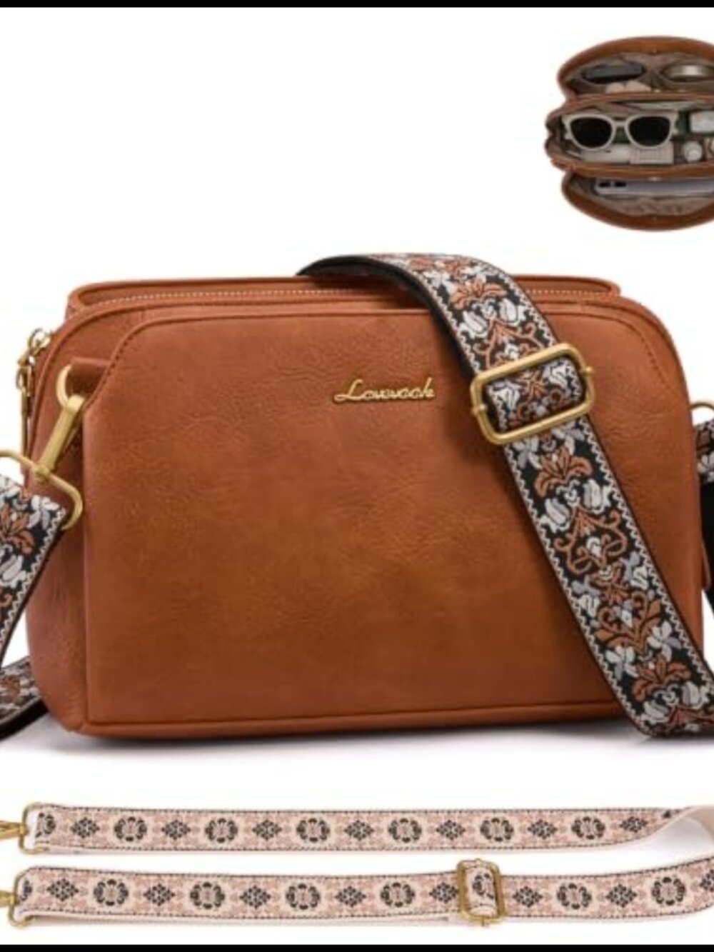 PU Leather Crossbody Bag RFID Anti-Theft Adjustable Straps Small